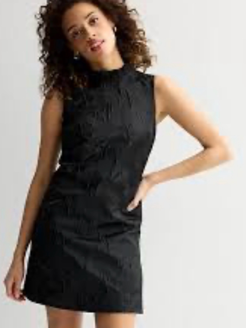 Draper James Black Sleeveless Ruffle Tie-Back Dress